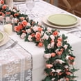 thumbnail image 3 of 5pcs 41Ft Flower Garland Fake Rose Vine Artificial Flowers Hanging Rose Ivy Hanging Baskets Wedding Arch Garden Background Decor (Pink, 5), 3 of 5