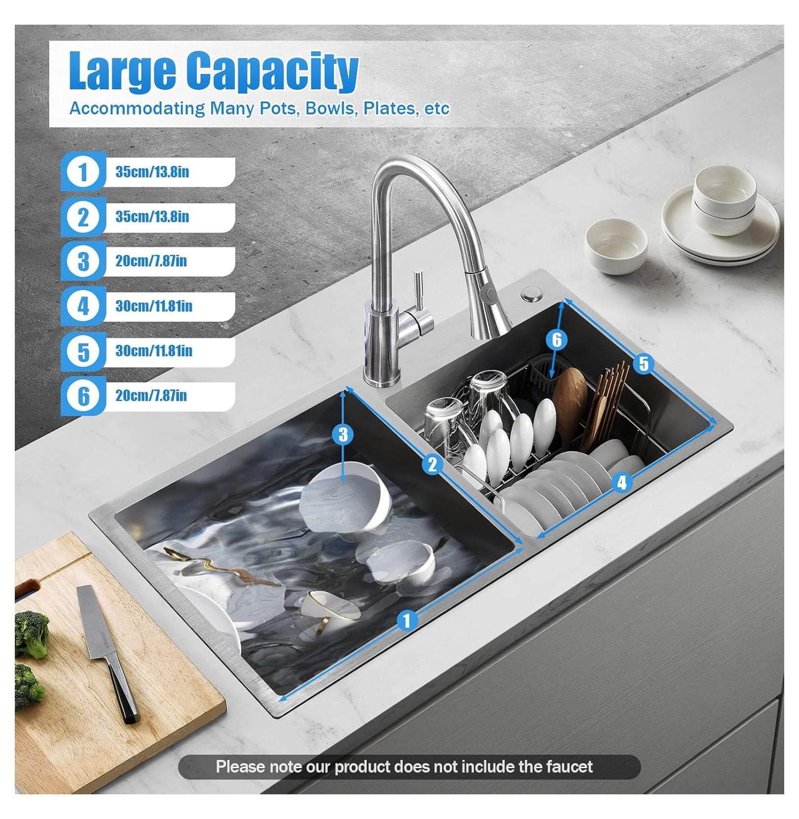 Drop-in Kitchen Sink, 30x17 Inch Stainless Steel Double Bowl Sink with Drain; Black Finish for Kitchen, Garage, Laundry, Bar & Bathroom