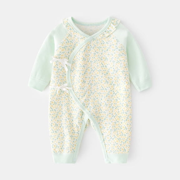 Yidarton Newborn Jumpsuit Baby Baby Baby Printed Boneless Clothes For Fall/winter Baby Climbing Clothes Newborn Girl Baby Spring And Autumn Ha Clothes Green