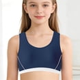 thumbnail image 2 of Training Bras for Girls Breathable Stretchy Solid Color Bra with Fixed Padding Girls Casual Underwear Dark Blue Size 10-12 Years, 2 of 4