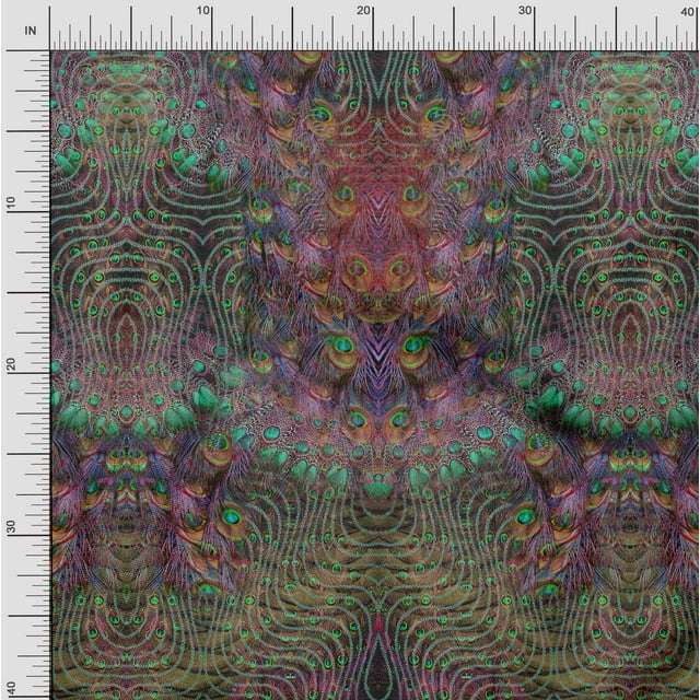 Soimoi Velvet Fabric Peacock Panel Fabric Prints by Yard 58 Inch Wide