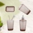 thumbnail image 3 of Unique Bargains 4Pcs Transparent Bathroom Accessories Set Coffee Color, 3 of 4