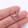 thumbnail image 4 of Chained Royal Bali Beads Steel Seamless Clicker Hoop Ring, 4 of 5