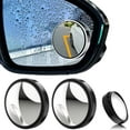 thumbnail image 1 of SHAR 2 Pcs (Noir) Voiture Angle Mort Miroir Angle Mort Rond Miroir Adhésif Réglable Imperméable 360 Verre Rotatif Convexe pour Voiture Camion de SUV Universel, 1 of 5
