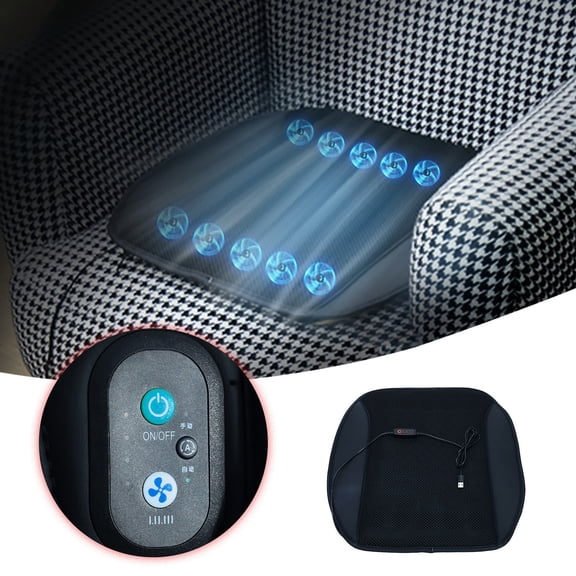 Universal Car Ventilated Seat Cushion with Airflow Cooling, 12V Plug & Play for Truck SUV Driving Comfort, Single Cushion for Enhanced Driving Comfort