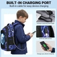 thumbnail image 5 of School Backpack for Boys - Gamer Boys Backpack for Kids Teens Elementary Middle School，18" Large Capacity Waterproof Bookbag with Usb Charging Port, Travel Daypack for age 6-18, 5 of 7