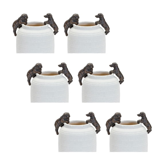 Melrose Set of 6 Brown Terrier and Wiener Dog Pot Hangers 3.5"