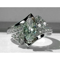 Aishvi Jewels 2 Ct Marquise Cut Moissanite Women's Engagement Ring 14K White Gold Plated 925 Silver