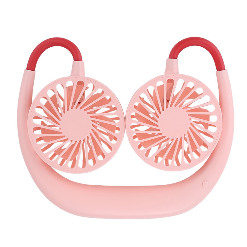 Kepooman Low Noise Rechargeable Personal Lazy Neck Hanging Fan with 360 Degree Rotation, Pink Kepooman Low Noise Rechargeable Personal Lazy Neck Hanging Fan with 360 Degree Rotation, Pink