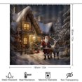thumbnail image 2 of Santa Claus Reindeer Vintage 4PCS Shower Curtain Sets with Rugs with Non-Slip Bath Mat Toilet Rug，72" X 72", 2 of 8