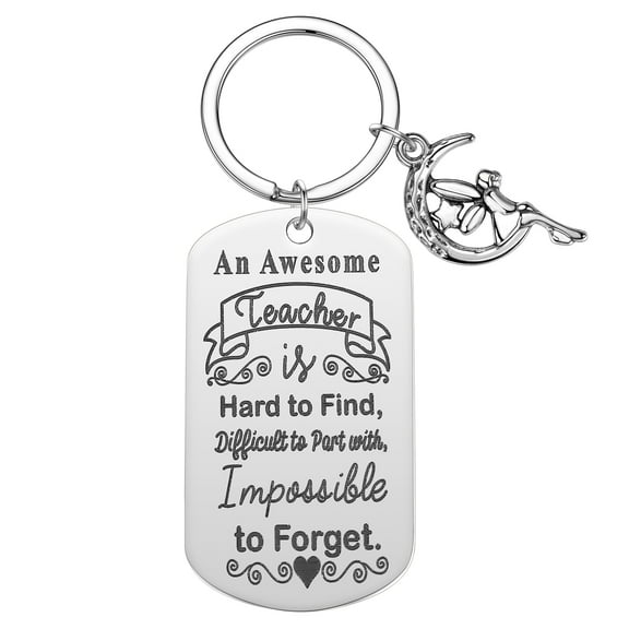 Thanks for An Awesome Teacher Keychain Thank You Teacher Jewelry Key Chain Stainless Steel Keyring Teacher's Day Gift