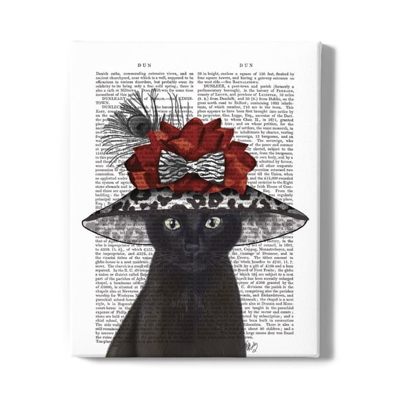 Fabulous Black Cat Wrapped Canvas  -Fab Funky Designs,