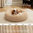 thumbnail image 4 of Medium Dog Bed - Washable Faux Fur with Corduroy Fleece & Anti Slip Bottom, Round Pet Bed with Removable Cover, Sandy Tan, 30x30x8 inches, 4 of 13