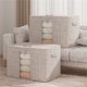 thumbnail image 1 of Contenedores de almacenamiento transparentes con ventana Kabnic - Cajas grandes de tela plegables para ropa - Juego de organizadores apilables con asas, 1 of 8