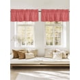 thumbnail image 3 of Coral Red Linen Window Valance, Farmhouse Pure Color 2 Pack Decorative Curtain for Small Windows, Light Filtering Valance with 3” Rod Pocket, 42"W x 18"L, 3 of 9