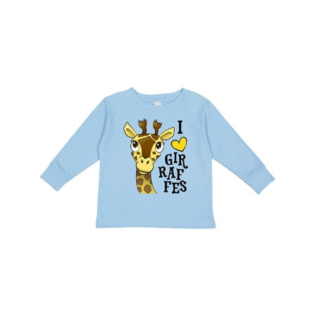 

Inktastic I Love Giraffes Gift Toddler Boy or Toddler Girl Long Sleeve T-Shirt