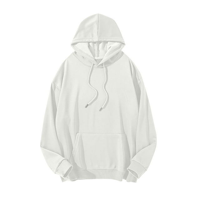 Yuyuzo Hoodies for Men Plus Size Long Sleeve Oversized Sweatshirts Drawstring Solid Color Pullover