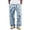 Light Blue, variant on Men's Striped Relaxed Trousers, Drawstring Elastic Waist Pants, Lightweight Summer Casual Bottoms