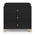 thumbnail image 4 of Storkcraft California 3 Drawer Dresser with Infant Changing Topper, Black with Driftwood, 4 of 16