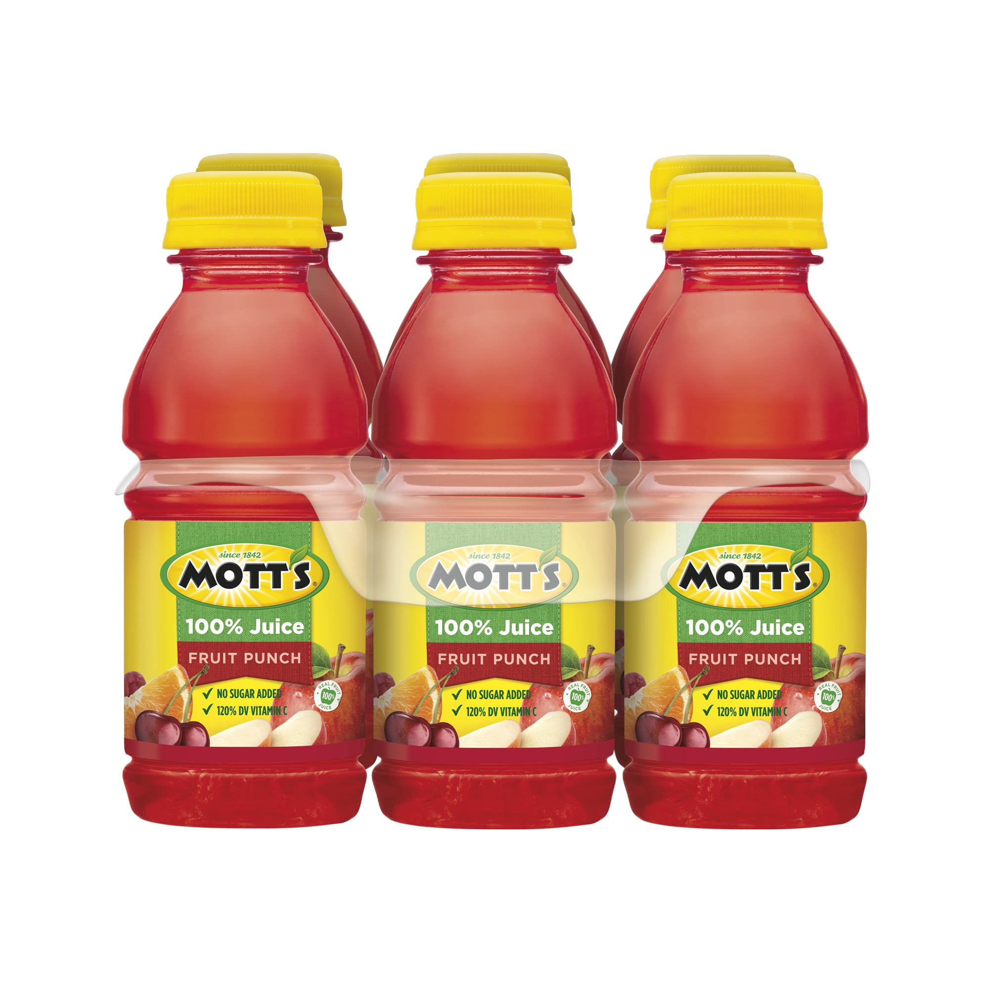 Mott's 100% Fruit Punch Juice, 8 fl oz bottles, 6 pack