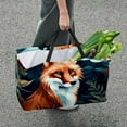 thumbnail image 7 of Fox Large Capacity Reusable Foldable Oxford Cloth Laundry Basket Beach Bag Shopping Basket Grocery Bags, 7 of 7