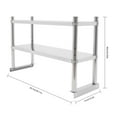 thumbnail image 5 of Stainless Steel Shelves, 2 Tier Freestanding Heavy Duty Storage Shelves for Kitchen Garage Office Restaurant Warehouse 36x12in, 5 of 7