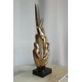 thumbnail image 4 of Nifao Unique Fluttering Gold Resin Statue on Marble Base – Home Decor Sculpture, 13"L x 7"W x 36"H, 4 of 11