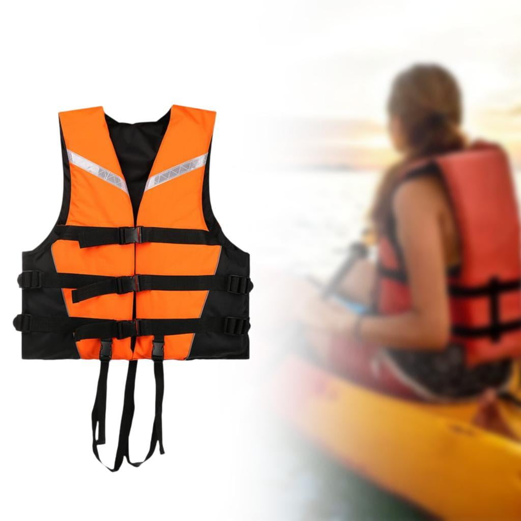 QccHieUs Life Vest with Reflective Strips Adjustable Life Jacket Paddle Vest for Swimming L