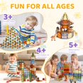 thumbnail image 2 of Set de construcción de azulejos magnéticos HarworLife, 100 unidades, para niños de 3 a 8 años, 2 of 7