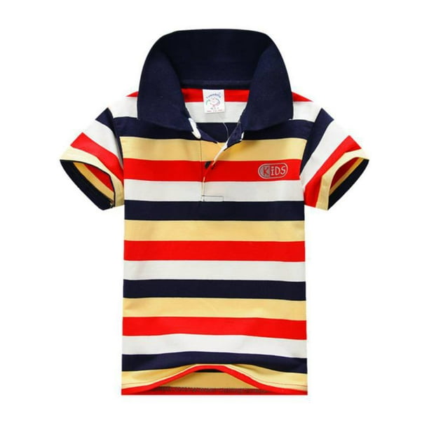 Esho - Toddler Boy Stripe Cotton T-shirt Kids Short Sleeve Tops 1-7Y ...