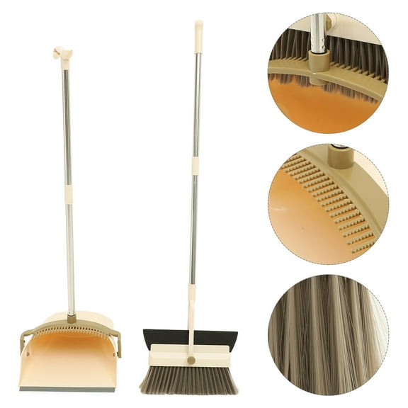 EXHUMKY 1Set Household Broom Dustpan Kit with Handle Compact Hanging Wall Storage