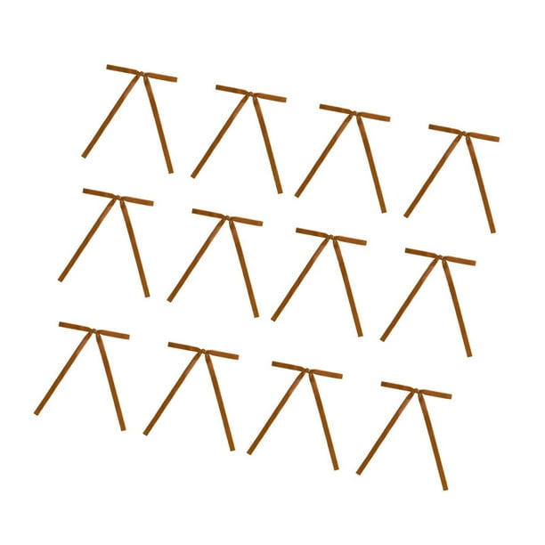 12 piezas de lazos de lazo retorcido, lazos de cinta de terciopelo, decoración navideña, lazos de Navidad, lazos para envolver regalos, bolsas de Marrón