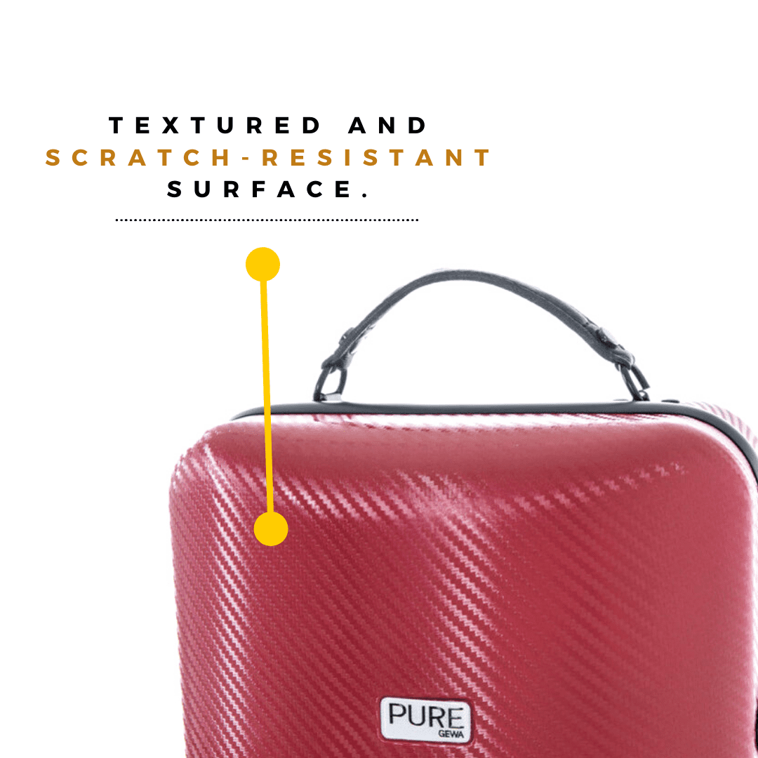 PURE by GEWA Polycarbonate 2.4 Oblong Violin Case - Red/Black - Subway Handle