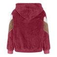 thumbnail image 4 of Pntutb moda mujer Patchwork cremallera invierno alargado felpa manga larga prendas de vestir Pntutb Pntutb-4515, 4 of 5