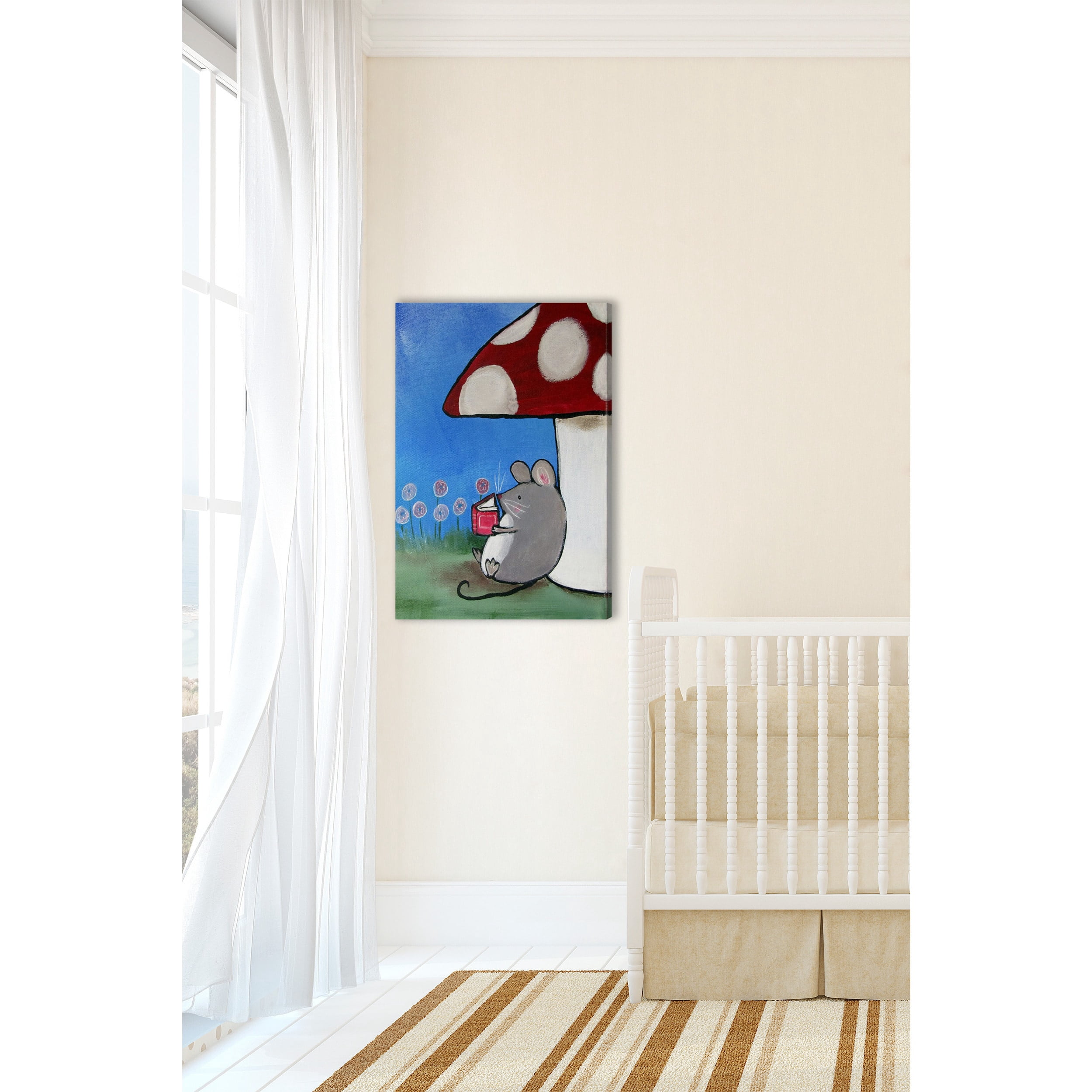 Marmont Hill "Book Mouse" by Andrea Doss Painting Print on Wrapped Canvas