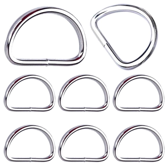 Pack of 100 Metal Nickel Plated D Ring (3/4 inch)