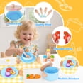 thumbnail image 5 of Wooden Play Food Kids Cooking Sets, Play Kitchen Accessories Pretend Play Toys for Toddlers, Kids Kitchen Playset Including Play Dishes, Pot and Pan, Utensils, Gift for Girls Boys 3 4 5 Years Old, 5 of 8