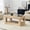 Beige, variant on Oufan 39.5" Modern Coffee Table, Wooden Simple Rectangular Center Table with Open Storage Shelf, 2-Tier Cocktail Table with Living Room