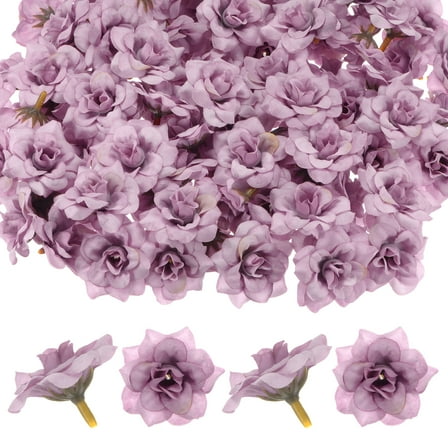 Uxcell 50-Pack Artificial Roses Heads, Silk Faux Rose Head for Wedding/Bouquet/DIY Crafts/Party Decoration, Fake Bloom Flower Heads Buds [Dark Brown]