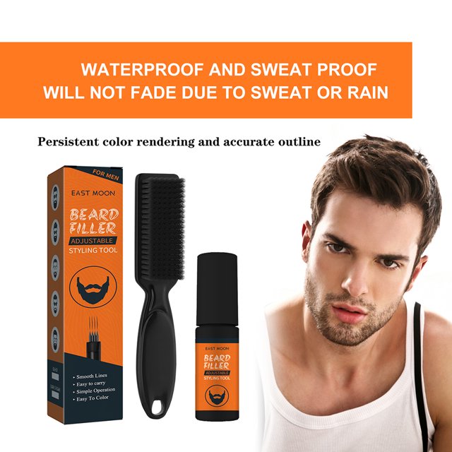 Bolígrafo de relleno para barba de cuatro puntas resistente al agua herramienta para dar forma a la reparación del bigote (negro) Ndcxsfigh Cuidado Belleza