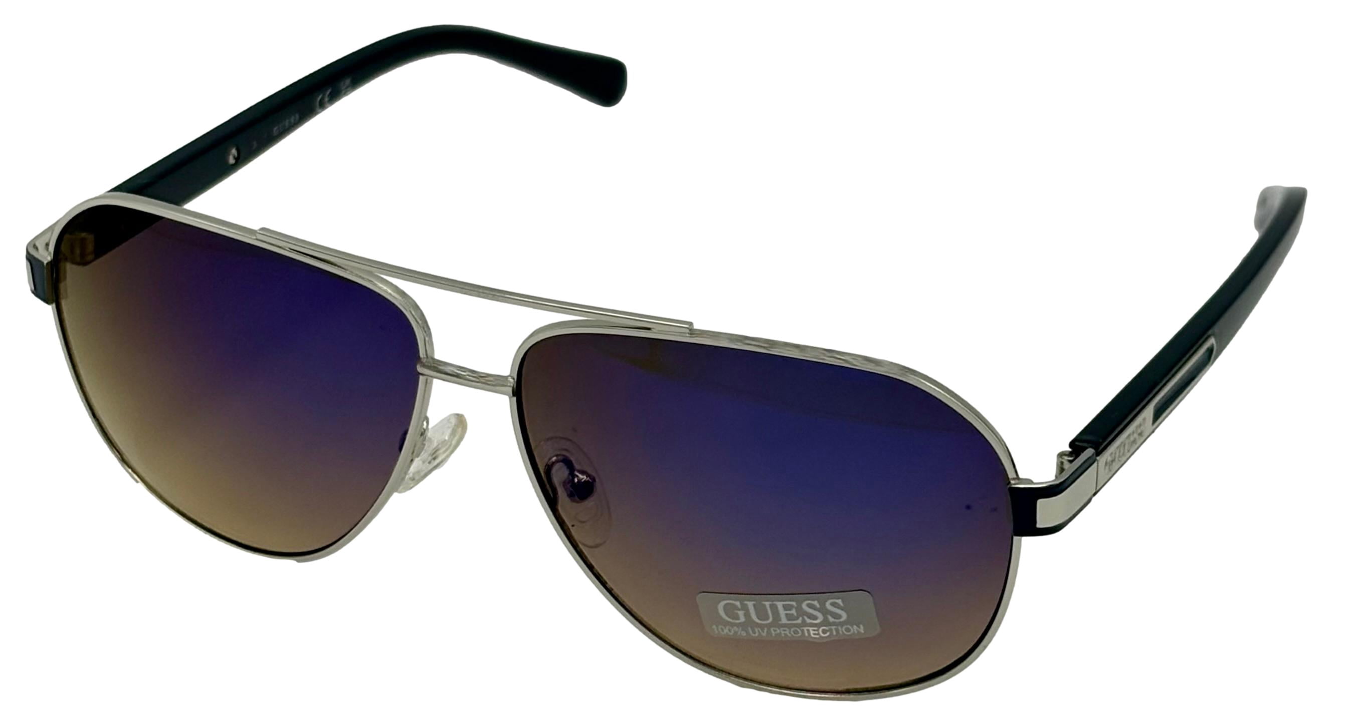 Guess Sunglass Mens Gold Metal Aviator, Blue Gradient Lens  display picture 1
