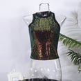 thumbnail image 2 of Felirenzacia Women's Round Neck Fitted Sequin Tank Top, Sleeveless Stretchy Cropped Tube Top, Multicolor,S, 2 of 9