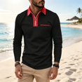 thumbnail image 6 of Lumtrix Men's Polo Shirts 1/2 Zip Long Sleeve Classic T-Shirts Casual Golf Shirts Stylish Collared Tee Gray S, 6 of 10