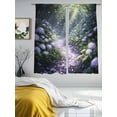 thumbnail image 3 of Purple Floral Sheer Curtains 72 Inch Long 2 Panels, Spring Landscape Scenery Nature Light Filtering Rod Pocket Semi Sheer Curtains, Sheer Voile Drapes for Living Room Bedroom, 52"x72", 3 of 5