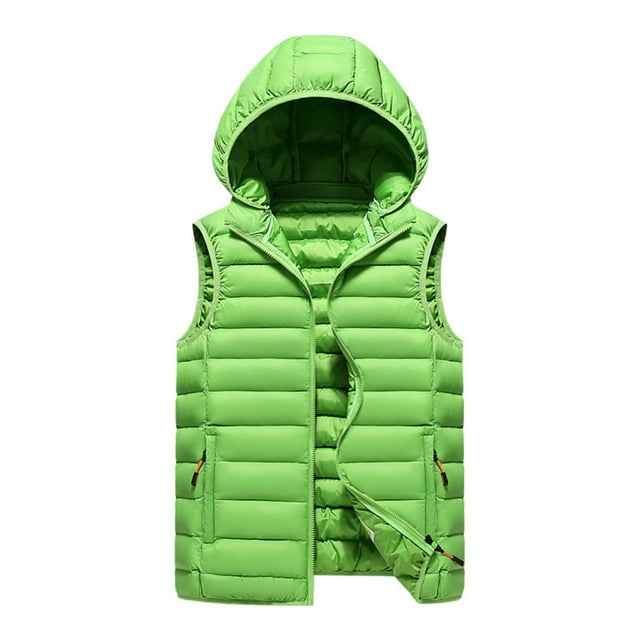 YIFUNIN Men's Ribbed Pattern Vest, Casual Fashionable Sleeveless Cotton Jacket, Solid Color Fitted Hooded Waistcoat for Layering in Fall,Light Green,4XL