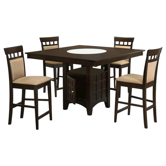 Gabriel 5-piece Square Counter Height Dining Set Cappuccino