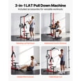 thumbnail image 2 of VEVOR LAT Pull Down Machine, 3-in-1 Row Cable Machine, Cable Machines Home Gym with 3-Level Adjustable Seat, 4-Level Adjustable Foam Roller, Load 400 lbs Lat Tower for Back, Chest, Tricep, Black, 2 of 9