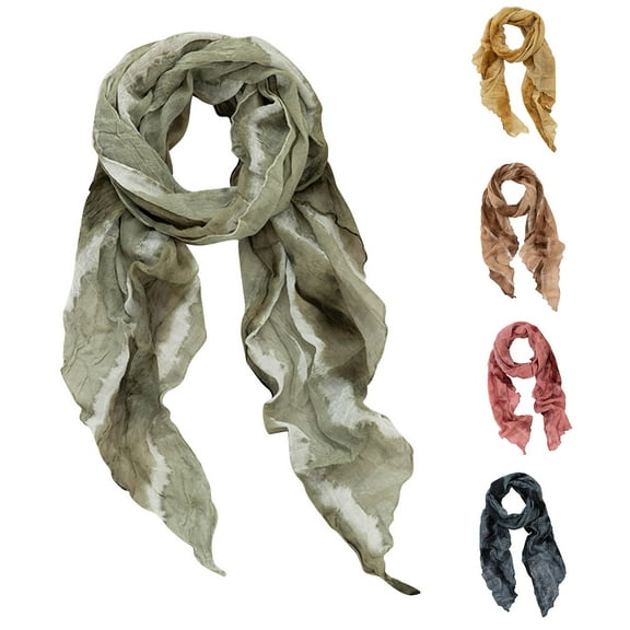 Lovzfmll Scarf for Women, Ethnic Tie Dye Cotton Linen Spring Fall Thin Shawl Wrap, Vintage Bohemian Scarf for Casual Travel