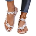 thumbnail image 2 of Xucatan Women's Floral Jelly Sandals, Rhinestone Embellished PVC Flat Shoes with Elastic Ankle Strap, Open Toe Clear Waterproof Casual Summer Slippers, Versatile Beach Design for Outdoor Gift, 2 of 9