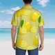 thumbnail image 4 of Fotbe Bright Lemons Camisa Hawaiana para Hombre Unisex – Camisa Casual de Verano con Botones de Manga Corta de Algodón y Lino,Small, 4 of 7
